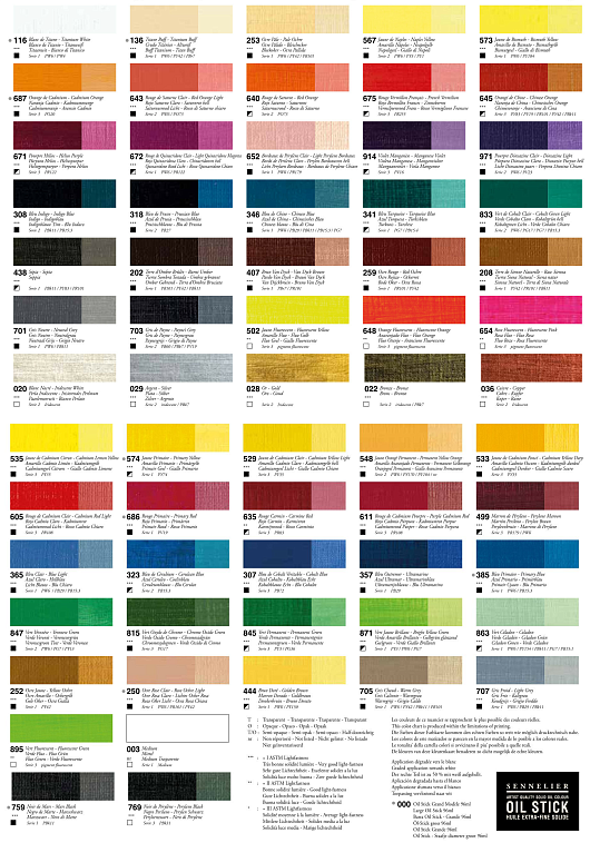 Масляная краска в форме пастели Sennelier "Oil Stick", белила титановые, средняя 606x758